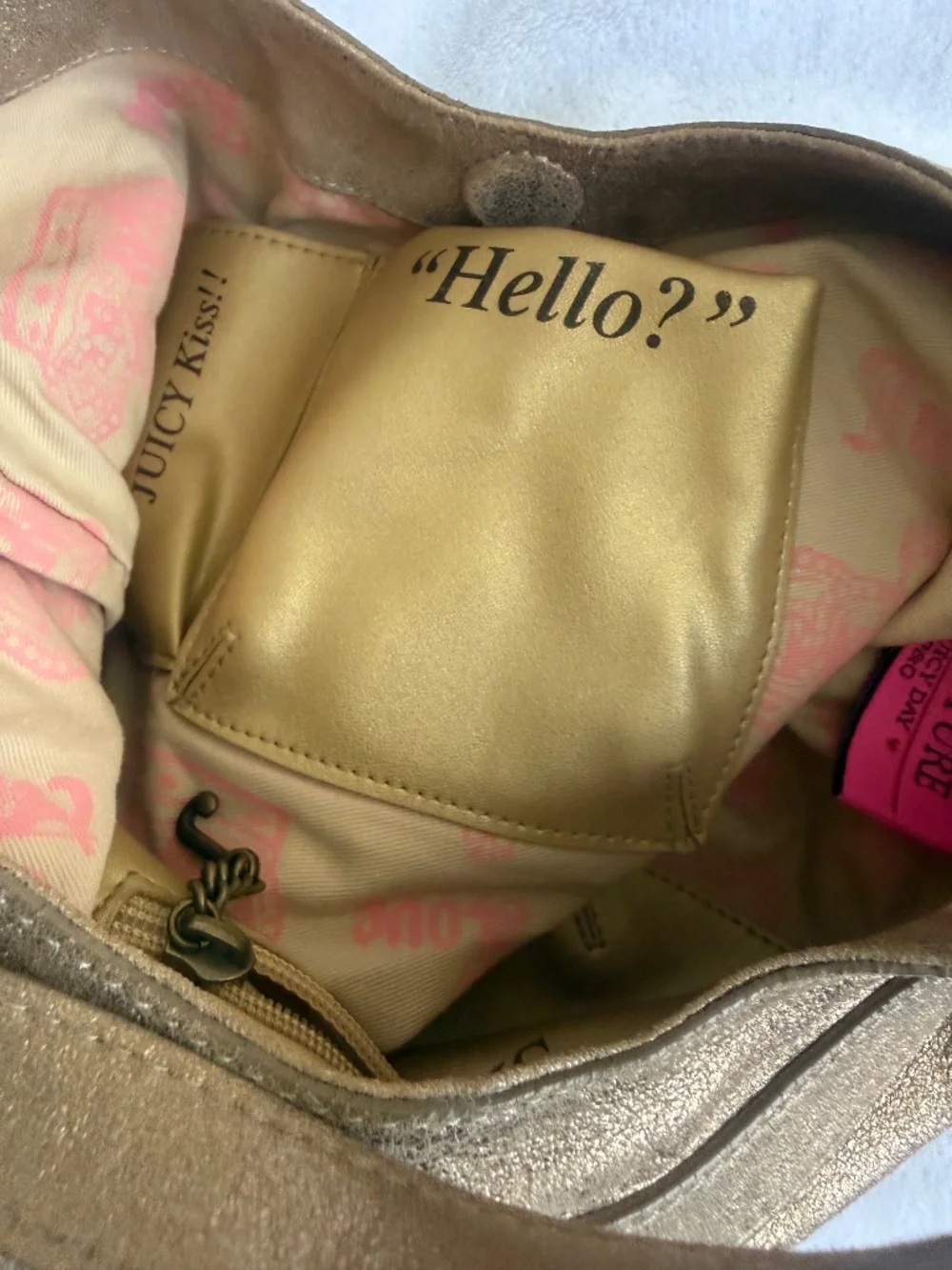 Juicy Couture Hobo Bag Gold Metalic Leather Originally $325